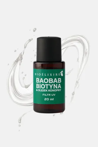 Bioelixire Serum silikonowe baobab, biotyna i olejek konopny + Filtr UV